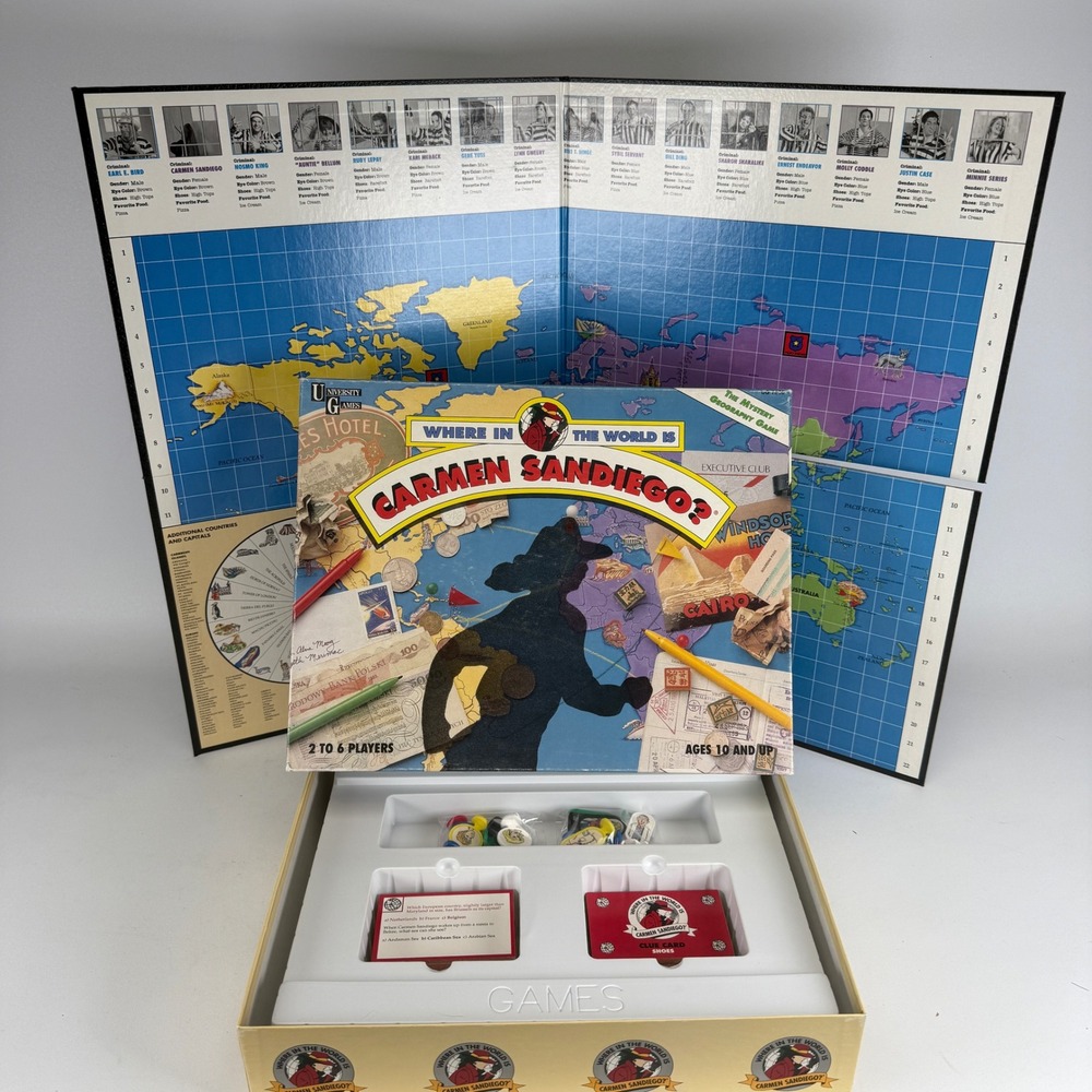 Vintage Where in the World is Carmen Sandiego Board Game University Games UG1600